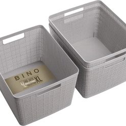 Discount Plastic Basket, Large (Black), 3-Pack, Home Organization
