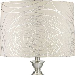 Alternative view of Discount With Silver Circles Large Drum Lamp Shade (Pre-Assembled) 15 Top x 16 Bottom x 11 High (Spider) Replacement