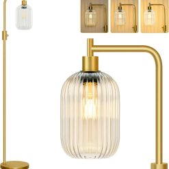 Alternative view of Discount Dimmable Floor Lamp for Living Room with Clear Glass Lampshade, Bulb Included, 900LM, Arc Standing Tall Lamp for Bedroom