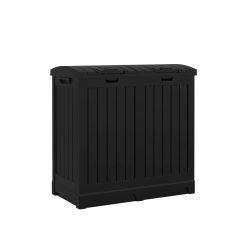 Alternative view of Discount Suncast 33 Gallon Commercial Outdoor Trashcan Hideaway with Lid for 30 to 33 Gallon Trash Bags for Garage, Backyard