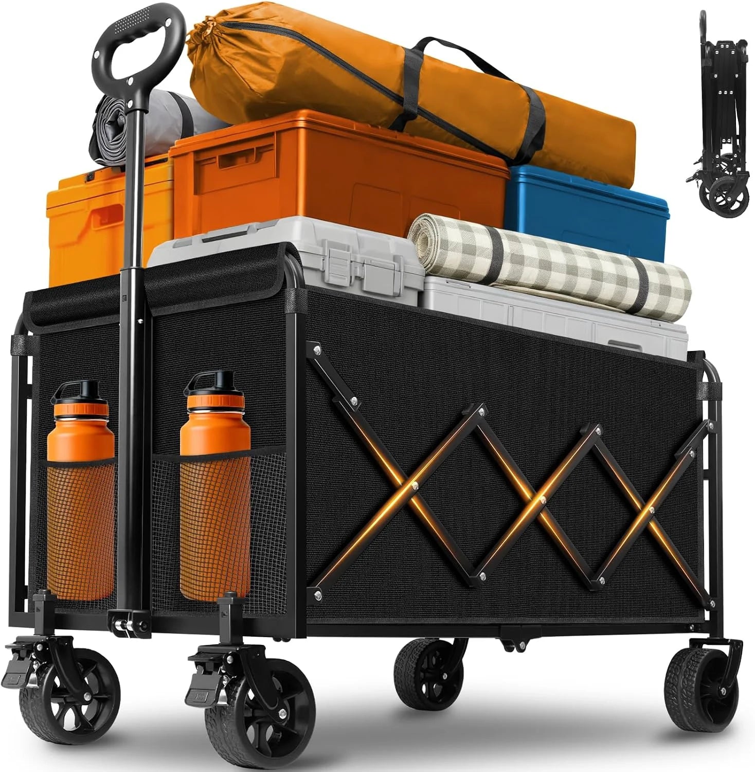 Discount Collapsible Wagons Carts Foldable, 500LBS Heavy Duty Wagon Cart Foldable - Image 5