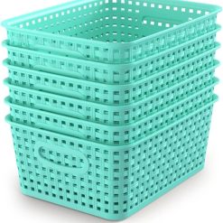Alternative view of Discount Organizer Baskets, Grey 6-Pack Plastic Woven Baskets, 10.1 x 7.55 x 4.1