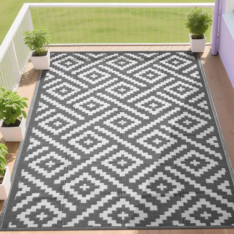 Discount RURALITY Outdoor Rugs 8"x10" Waterproof for Patios Clearance, Plastic Straw Mats for RV - Image 13