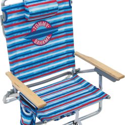 Alternative view of Discount Bahama 5-Position Classic Lay Flat Folding Backpack Beach Chair, Aluminum, Red, White