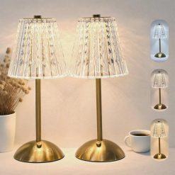 Discount 2 Pcs Cordless Rechargeable Table Lamp, Dimmable, 3-Color Temperature