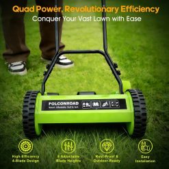 Alternative view of Discount 14-Inch 4-Blade Push Reel Lawn Mower, Manual Reel Push Mower, Walk-Behind Lawn Mowers, 5-Position Cutting – For Lawn Care