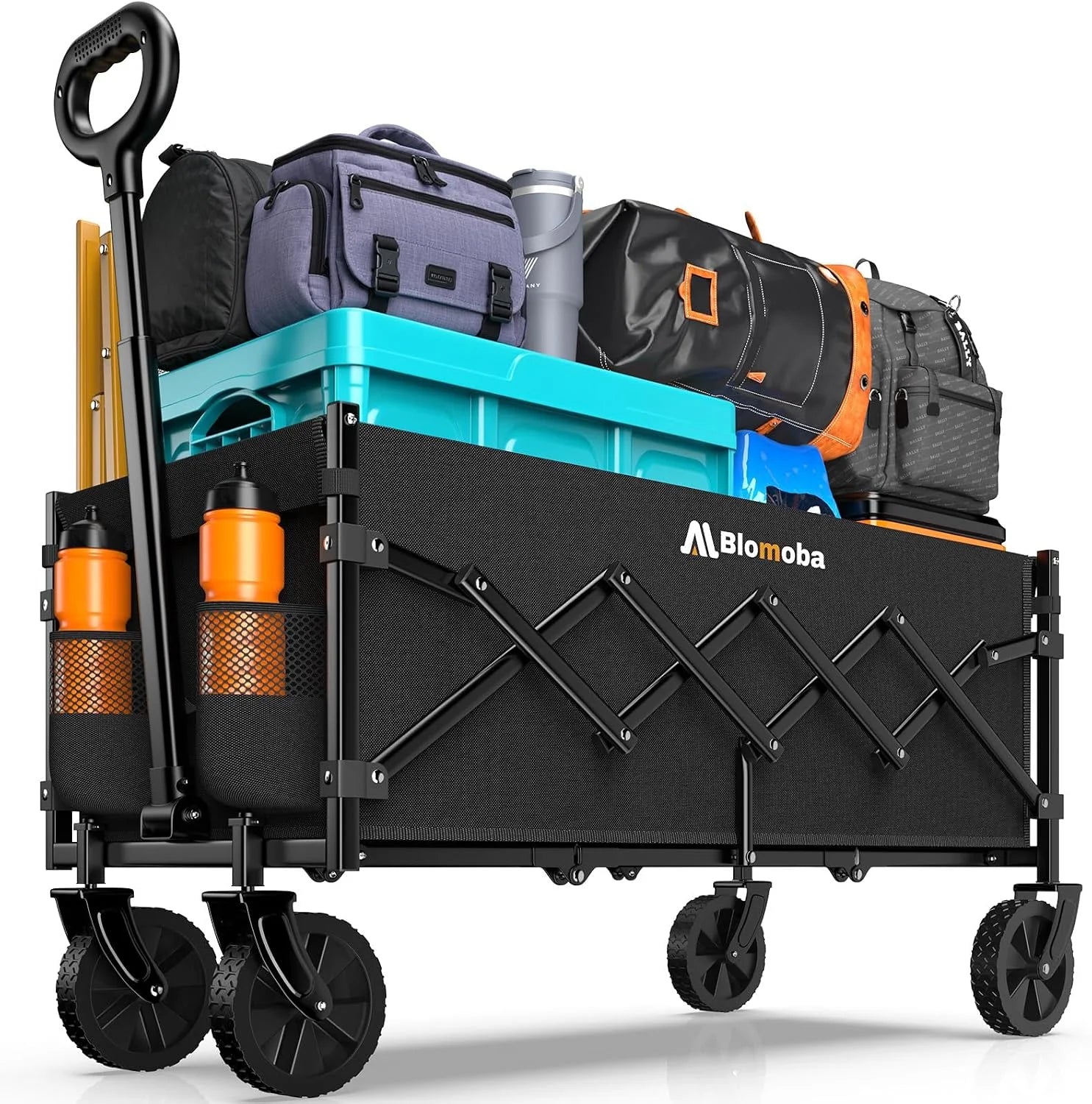 Discount Blomoba 35 Extra Long Folding Wagon with Adjustable Handle & Wheels, Black - Image 2
