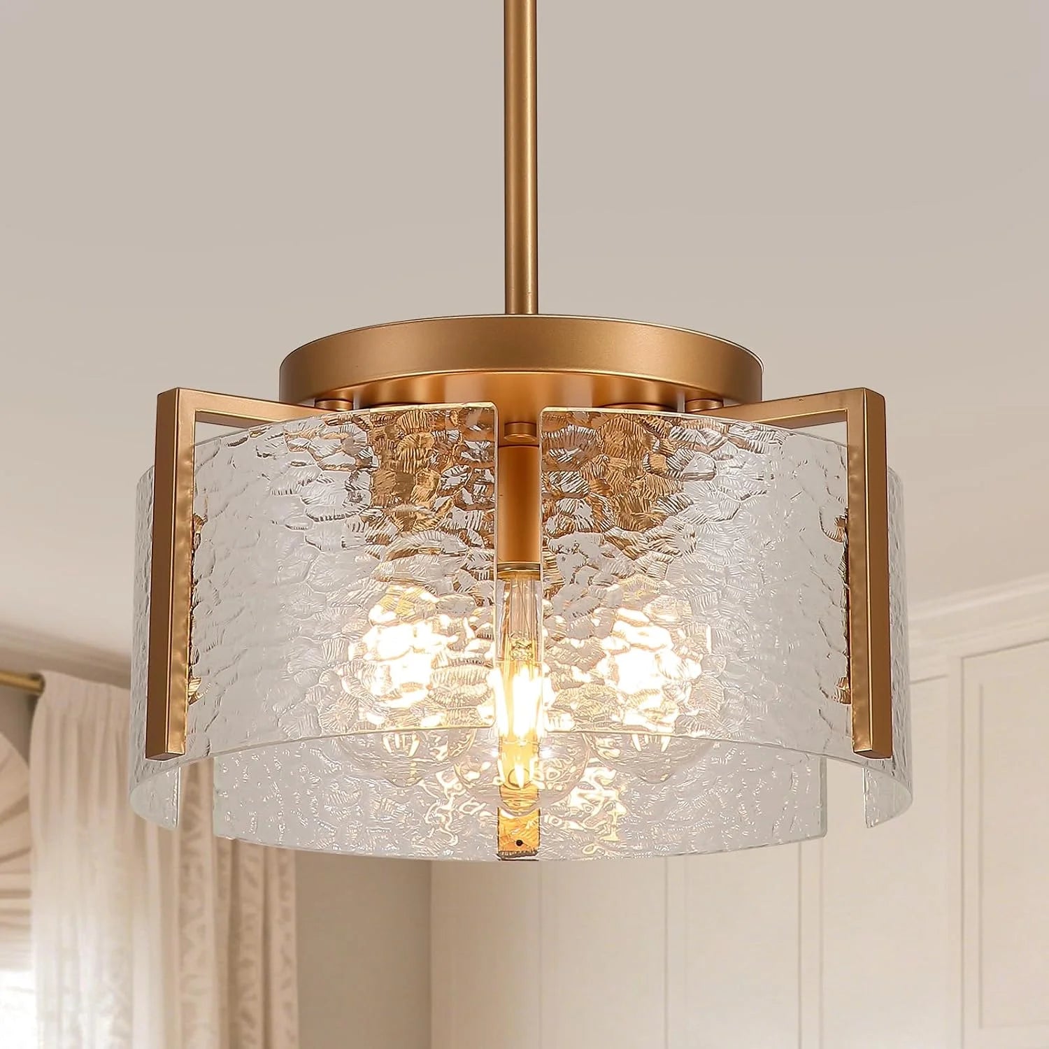 Discount Chandeliers for Dining Room Light Fixture, Adjustable Glass Modern Farmhouse Chandelier for Entryway - Image 10