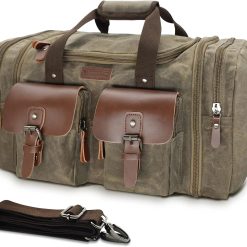 Alternative view of Discount Wildroad Waxed Canvas Duffle Bag " 50L Waterproof Weekender Overnight Travel Bag