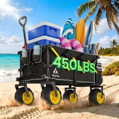 Discount Beach Wagon with Big Balloon Wheels for Sand, 450LB Heavy Duty