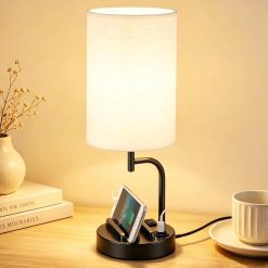 Alternative view of Discount Dreamholder Touch Control USB Table Lamp with USB C/A & AC Outlet, Dimmable, Bulb Included