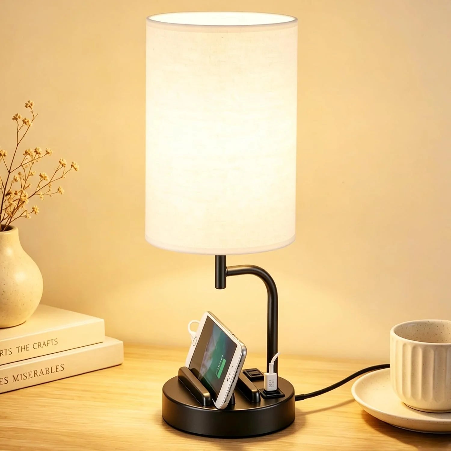 Discount Dreamholder Touch Control USB Table Lamp with USB C/A & AC Outlet, Dimmable, Bulb Included - Image 2