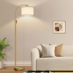 Discount Nintiue Upgraded Modern Arc Dimmable Tall Standing Floor Lamp with Linen Shade, Bulb Included