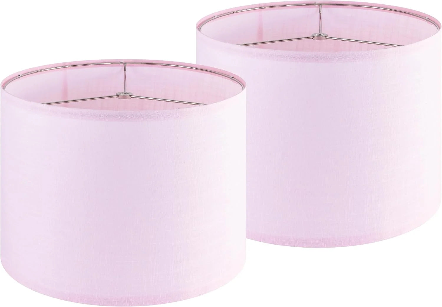 Discount Fabric Drum Lamp Shade with Embroidered Leaf Trim 13 Top x 13 Bottom x 10 High (Spider) Set of 2 Medium Lamp - Image 3