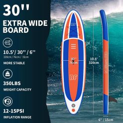 Discount Inflatable Stand Up Paddle Board with SUP Accessories and Backpack Paddle Boards for Adults. Non-Slip Deck