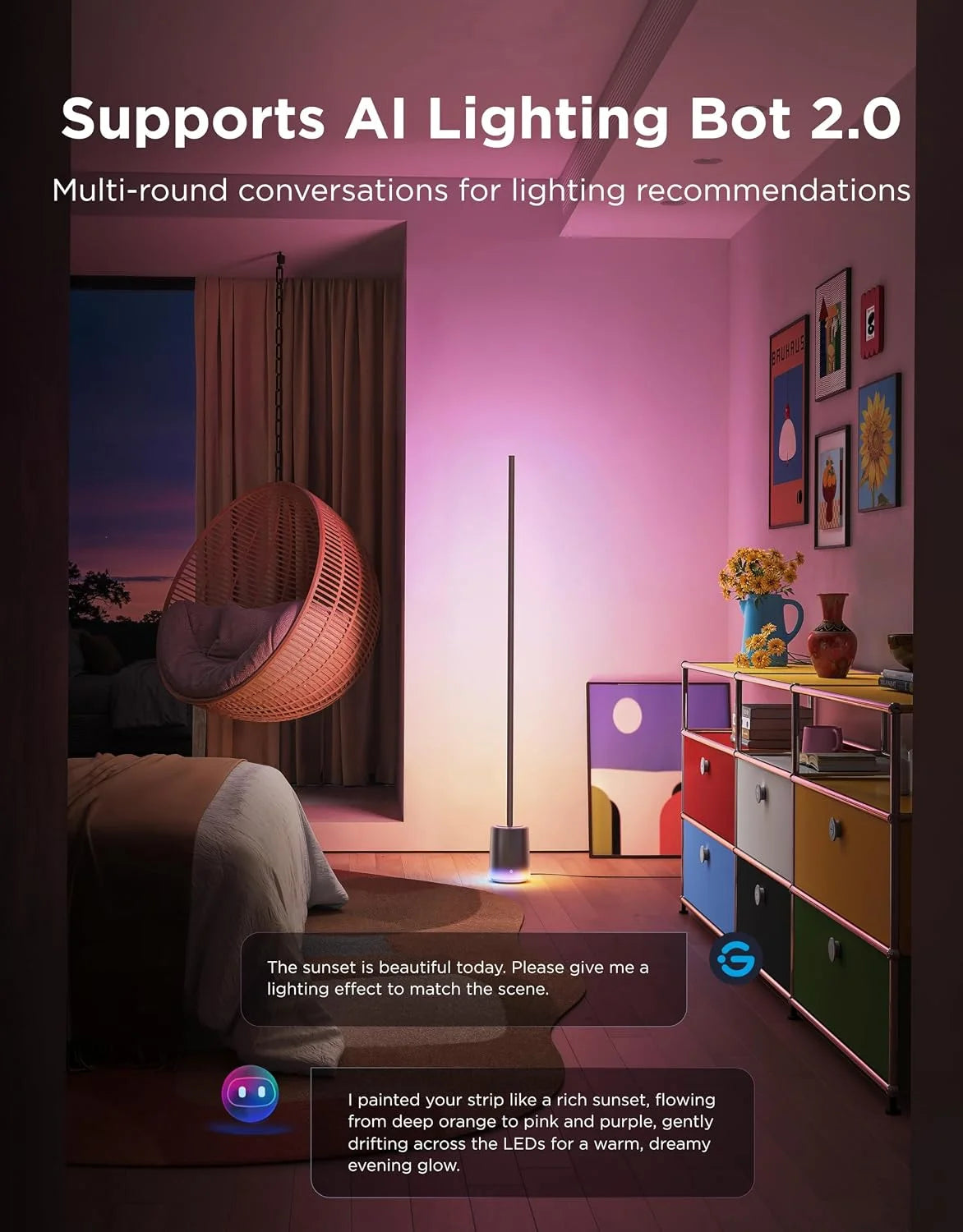 Discount Floor Lamp 3 with Luminblend+ Technology, 2100lm, 1000K-10000K Modern Floor Lamp for Living Room - Image 8
