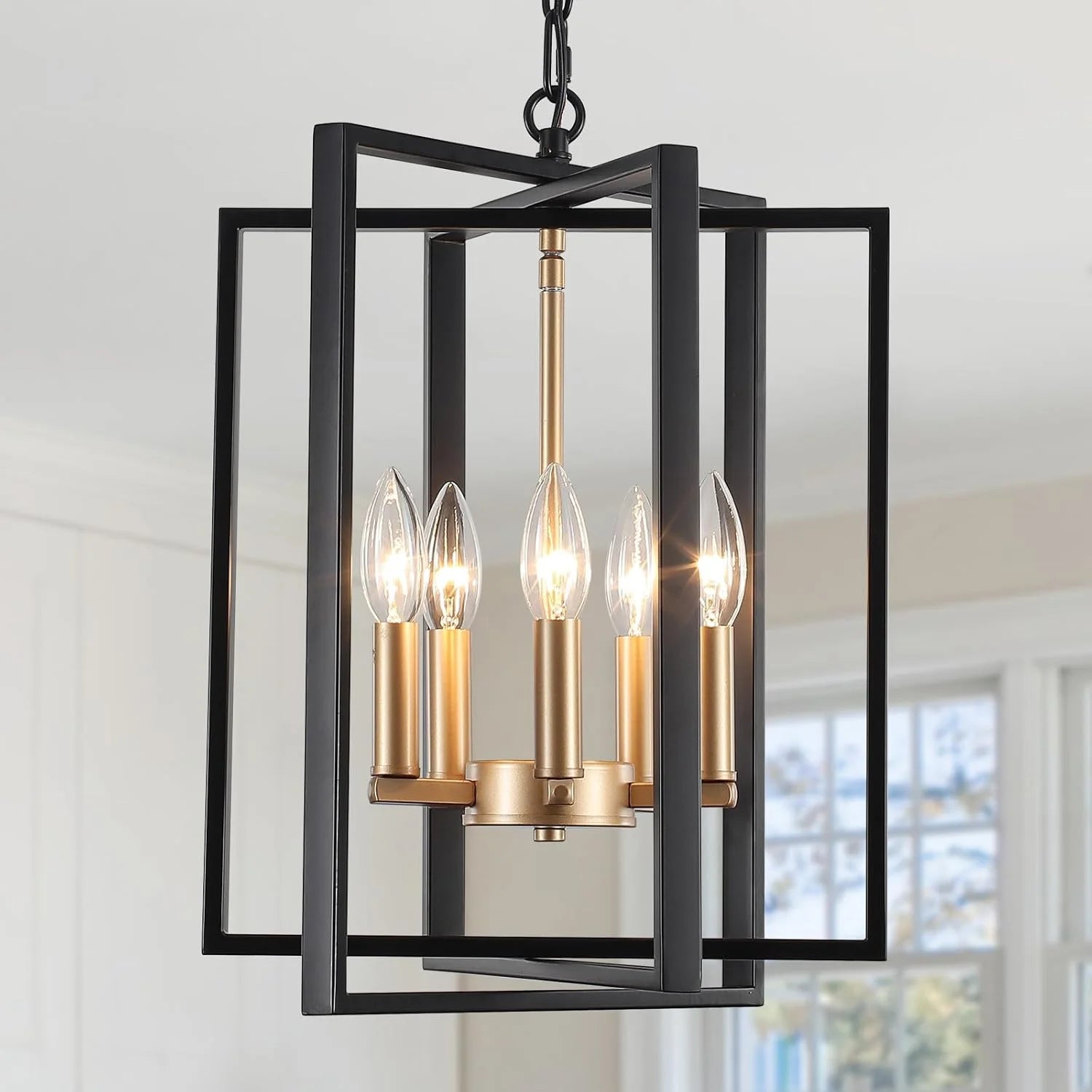 Discount Black Farmhouse Modern Chandelier Light Fixture for Dining Room, 3 Light - Image 6