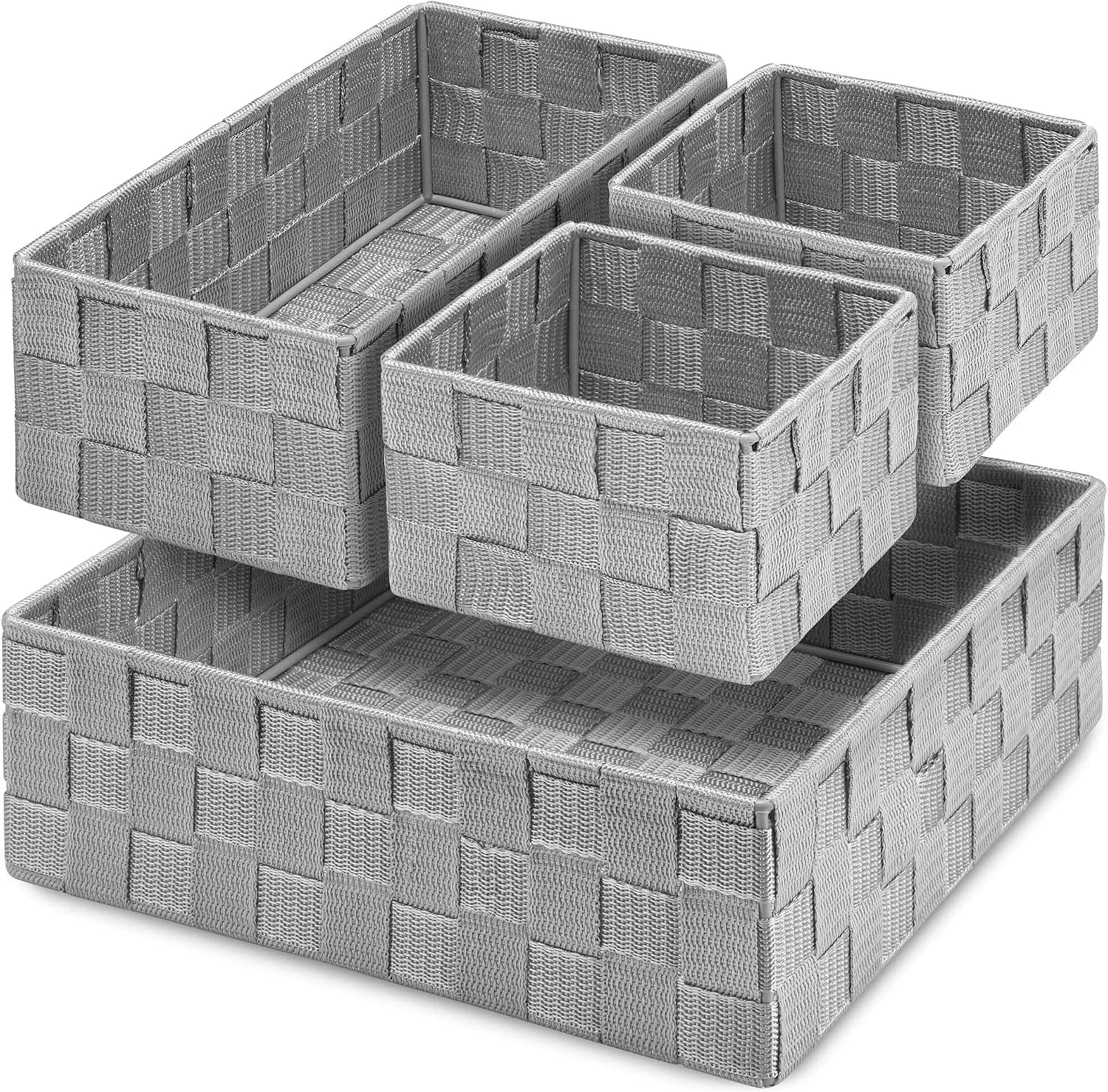 Discount Woven Storage Baskets for Organizing 6 Pack, Large&Small Storage Cube Bins Set for Bathroom, Storage Boxes - Image 8