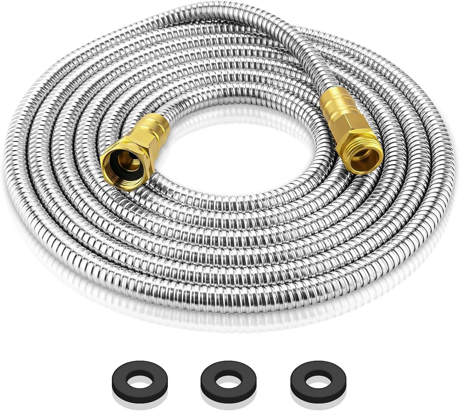 Discount Rosy Earth Stainless Steel Garden Hose 100 FT, Heavy Duty Expandable Water Hose - Image 6