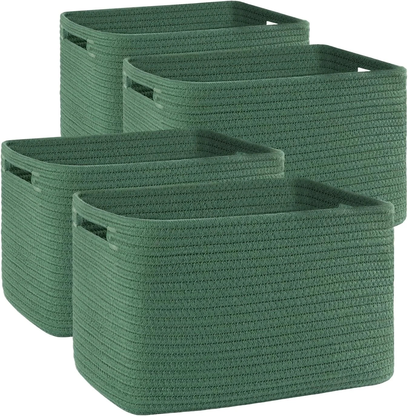 Discount 4 Pack Storage Baskets for Organizing, Woven Baskets for Shelves, Perfect for Toys, Books, Towels, and Clothes - Image 2