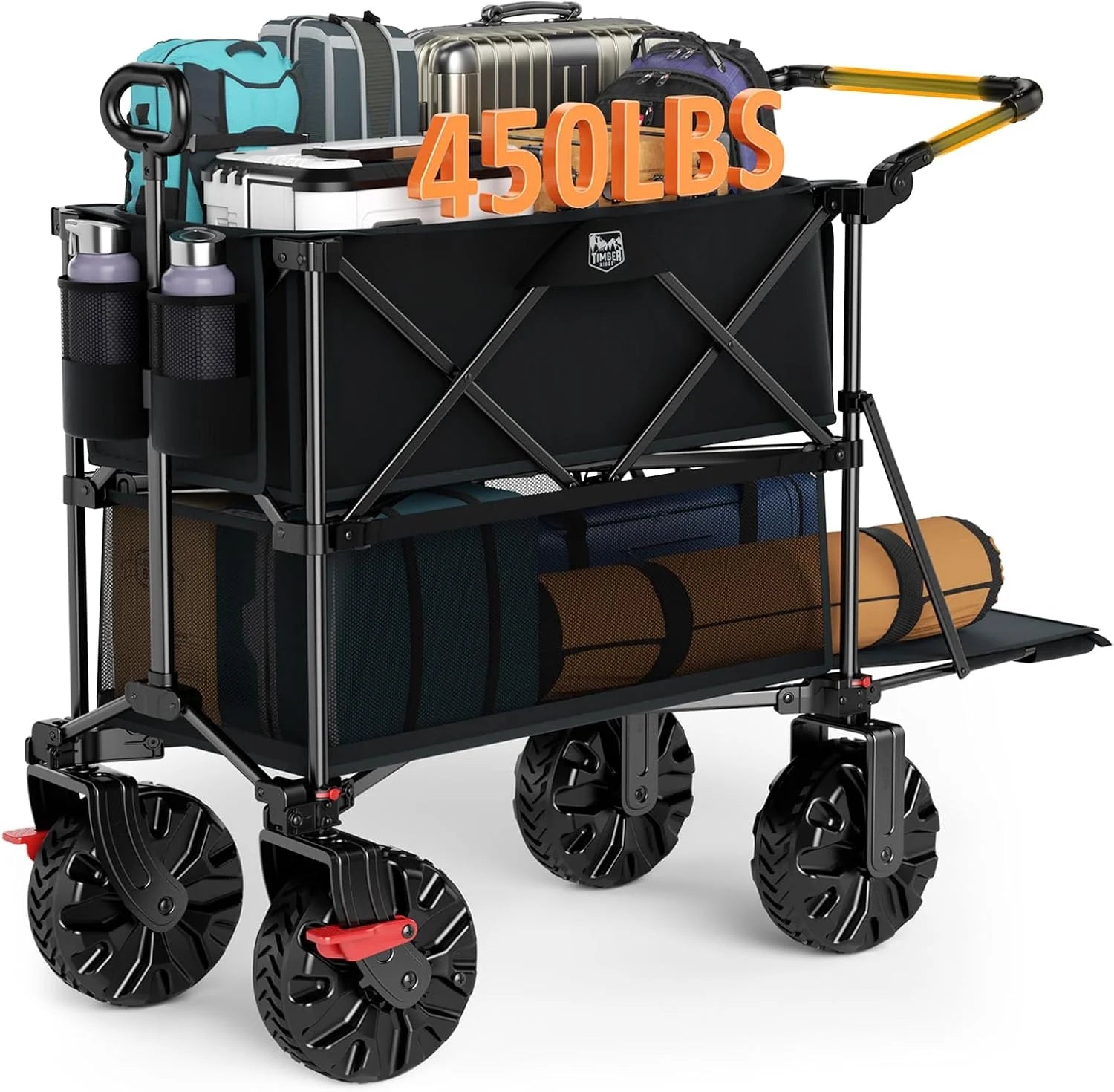 Discount TIMBER RIDGE 400L Folding Double Decker Wagon with Brakes, 54 Extra Long - Image 5