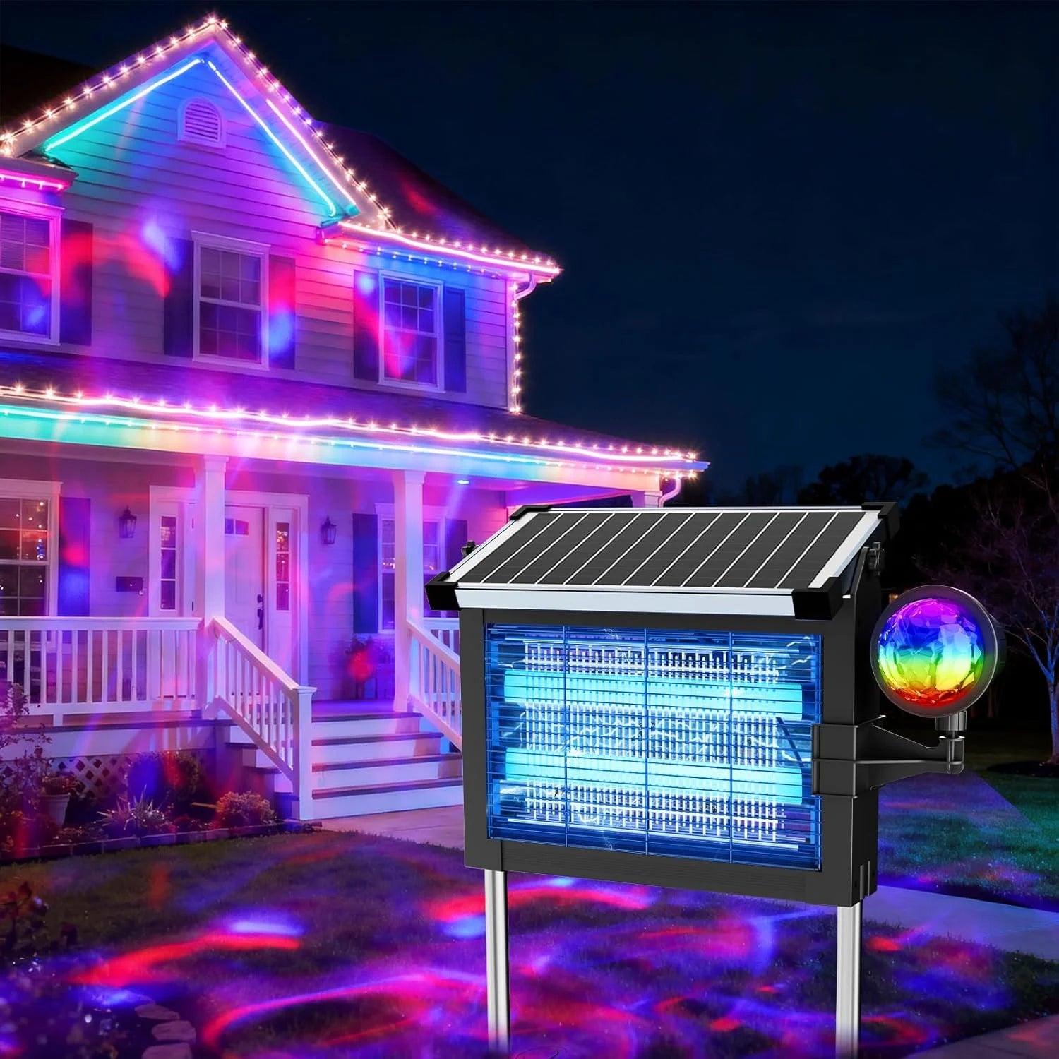 Discount Solar Bug Zapper Outdoor, 4500V Mosquito Zapper Fly Trap for Patio, 10W Solar Panel, IPX5 Waterproof - Image 5
