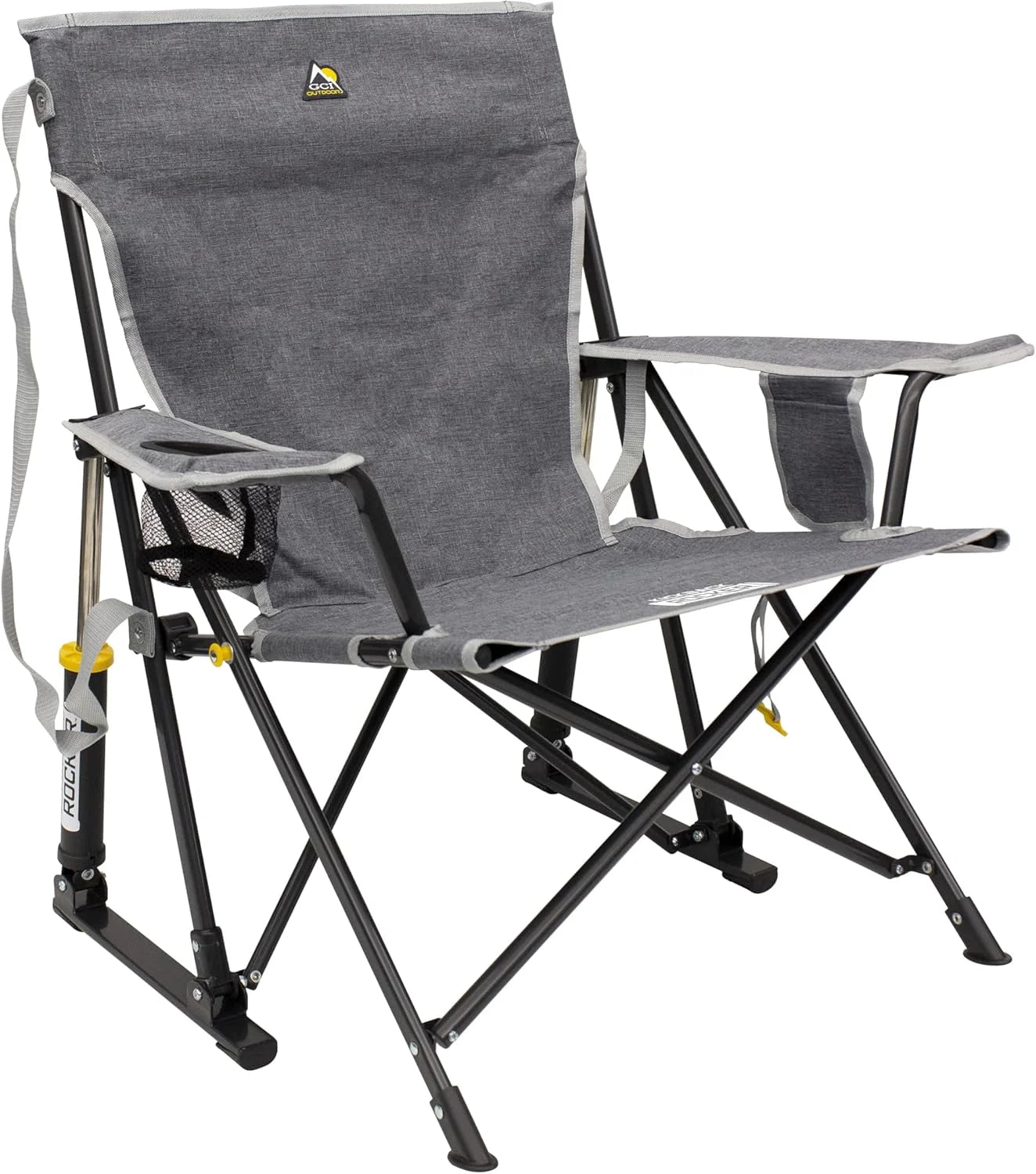 Discount Outdoor Kickback Rocker Outdoor Rocking Chair with Beverage Holder - Image 4