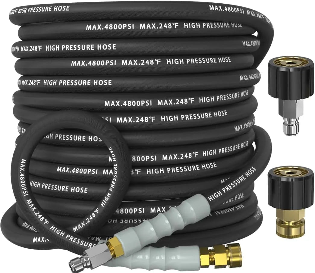 Discount 3/8 Pressure Washer Hose 50FT 4800 PSI, Kink Resistant Steel Braided Layer & NonMarking Rubber for Hot/Cold - Image 9
