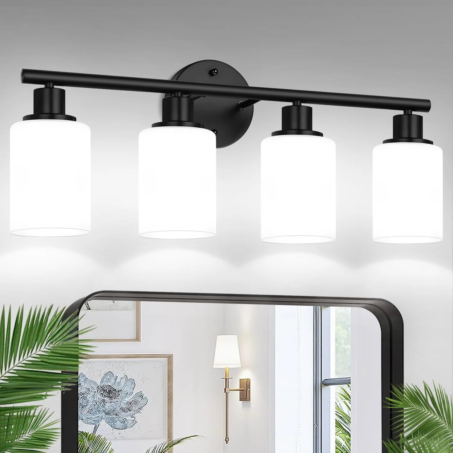 Discount Zarbitta 3-Light Bathroom Light Fixtures, 17.23 Black Modern Vanity Lights with Clear Glass Shade - Image 6