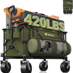 Alternative view of Discount 150L Collapsible Wagon Compact with Big Wheels, 420LBS Black