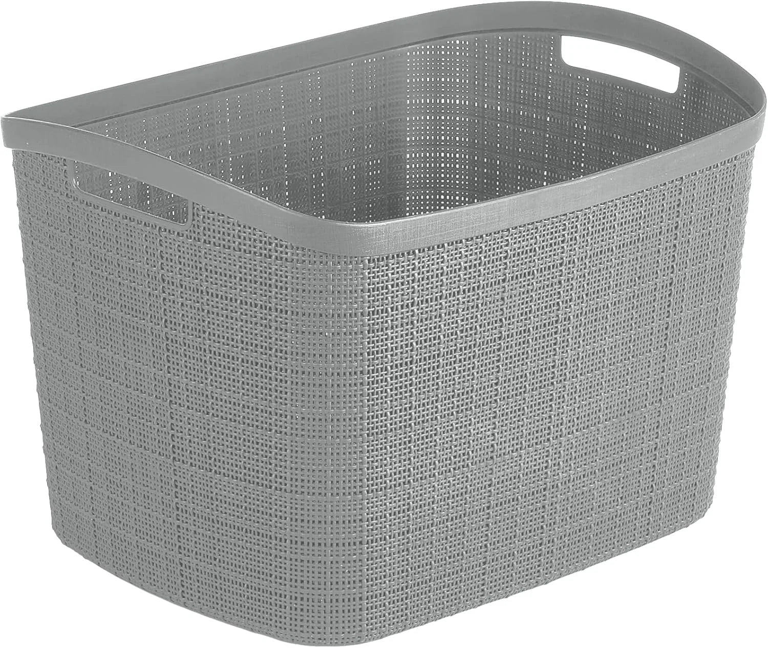Discount Curver Set of 4 Large Cube 17L Jute Decorative Plastic Organization and Storage Baskets, Perfect Bins for Home - Image 6