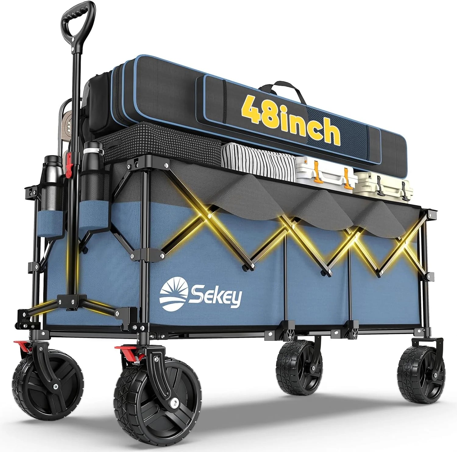 Discount Sekey 48鈥滾 Collapsible Foldable Extended Wagon with 660lbs Weight Capacity - Image 4