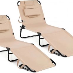 Alternative view of Discount Beach Lounge Chair, Sunbathing Chair Patio Lounge Chair Folding Adjustable Recliner with Hole for Face