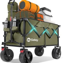 Alternative view of Discount Sekey 220L Wagons Carts Foldable with Big All-Terrian Beach Wheels, Collapsible Heavy DutyWagon with Cup Holders