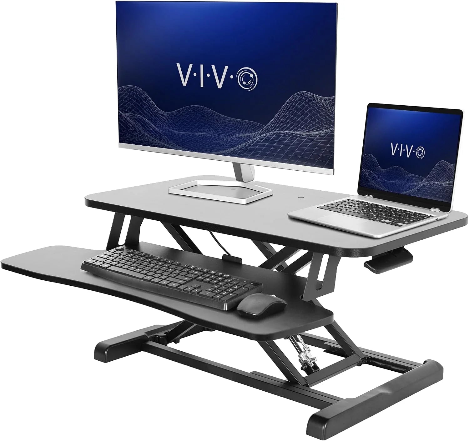 Discount 32 inch Desk Converter, K Series, Height Adjustable Sit to Stand Riser, DESK-V000K - Image 11