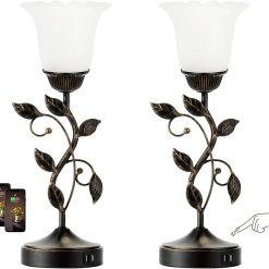 Discount Touch Control Table Lamp with 2 USB Charging Ports, Dimmable, Bulb Included