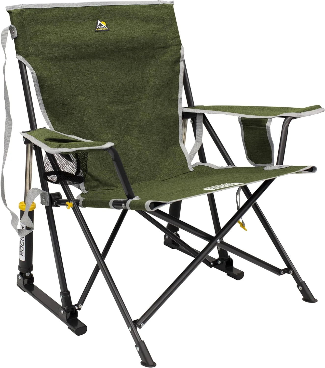 Discount Outdoor Kickback Rocker Outdoor Rocking Chair with Beverage Holder - Image 5