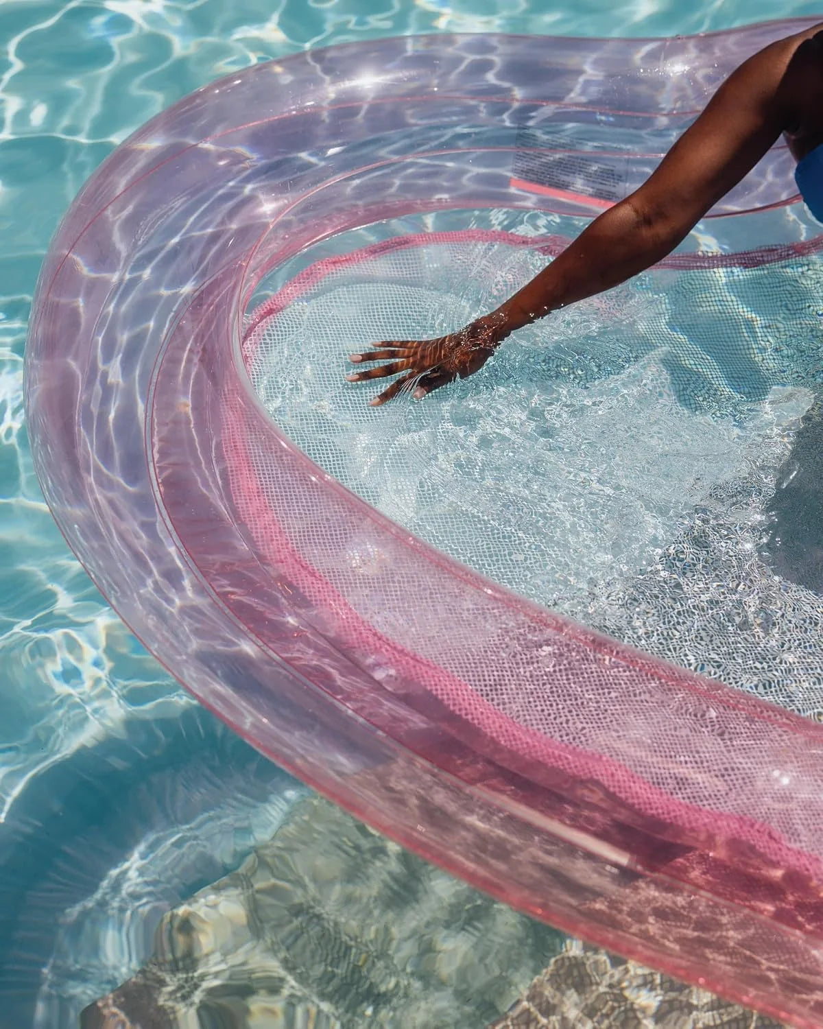 Discount Original Clear Heart Water Hammock with Mesh Pool Float for Summer Pool Parties - Image 5