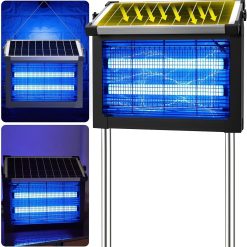Discount Solar Bug Zapper Outdoor, 4500V Solar Mosquito Zapper Outdoor Waterproof, 1/2 Acre Coverage Rechargeable Electric Fly