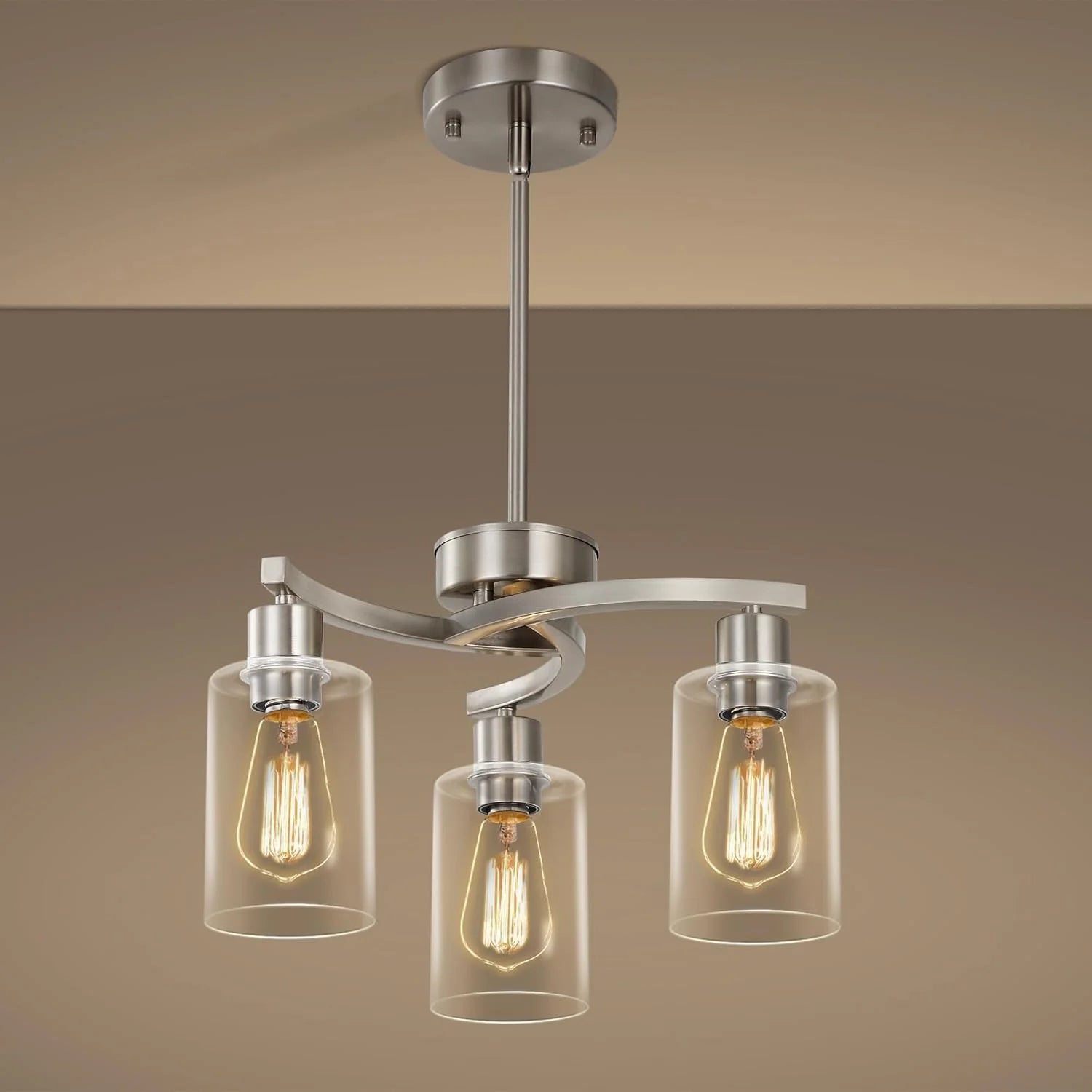 Discount 6-Light Modern Farmhouse Black Chandelier, Adjustable Height Hanging Industrial Pendant Lights Kitchen Island