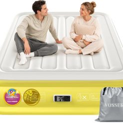 Discount Air Mattress Queen with Built-in Pump, 18 Raised Inflatable Blow Up Mattress, Upgraded Heavy Duty Portable Air