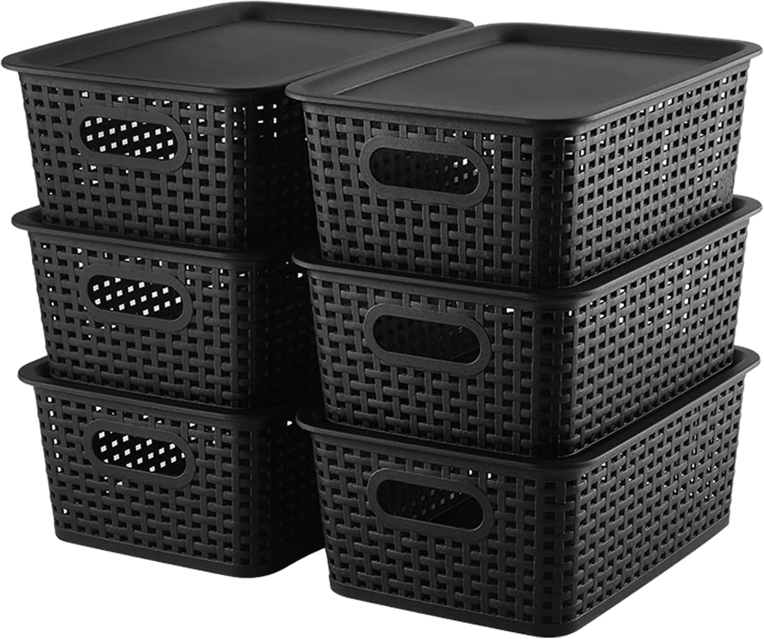 Discount Storage Bins Plastic Storage Baskets With Lid Small Baskets for Organizing Stackable Storage Container Organizer