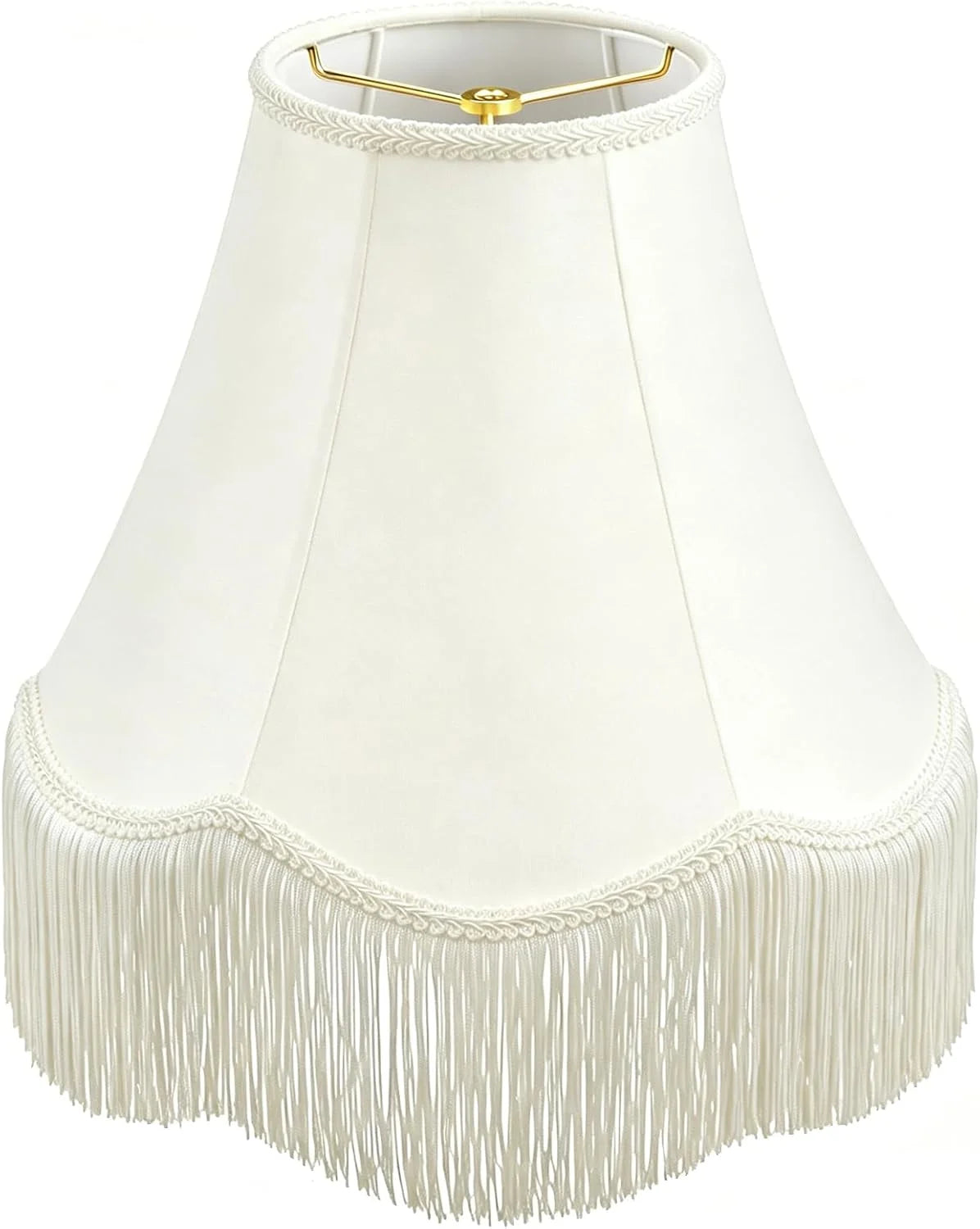 Discount Fringe Lamp Shade 6 Top x 13 Bottom x 9.6 High (Spider) Tassel Lampshade Vintage Funky Unique Scalloped Bell Lamp