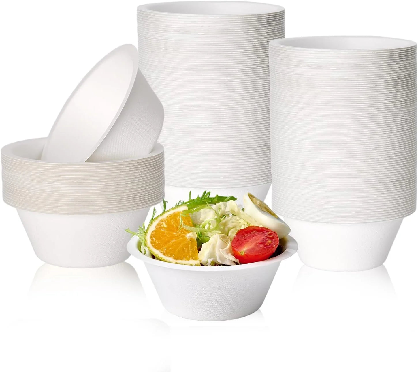 Discount 150 Pack 12 oz Compostable Paper Bowls Disposable, White