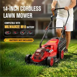 Alternative view of Discount 14 Cordless Lawn Mower Compatible with Milwaukee M18 Battery – For Lawn Care