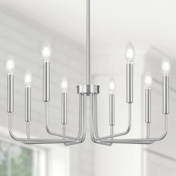 Discount Yunnix 6 Light Champagne Bronze Chandelier, Farmhouse Chandelier for Dining Room Light Fixture Hanging
