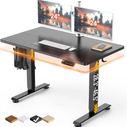 Alternative view of Discount Veken 47.2 Inch Large Electric Standing Desk, Gaming Table, Height Adjustable Sit Stand Up Computer Tables for Home