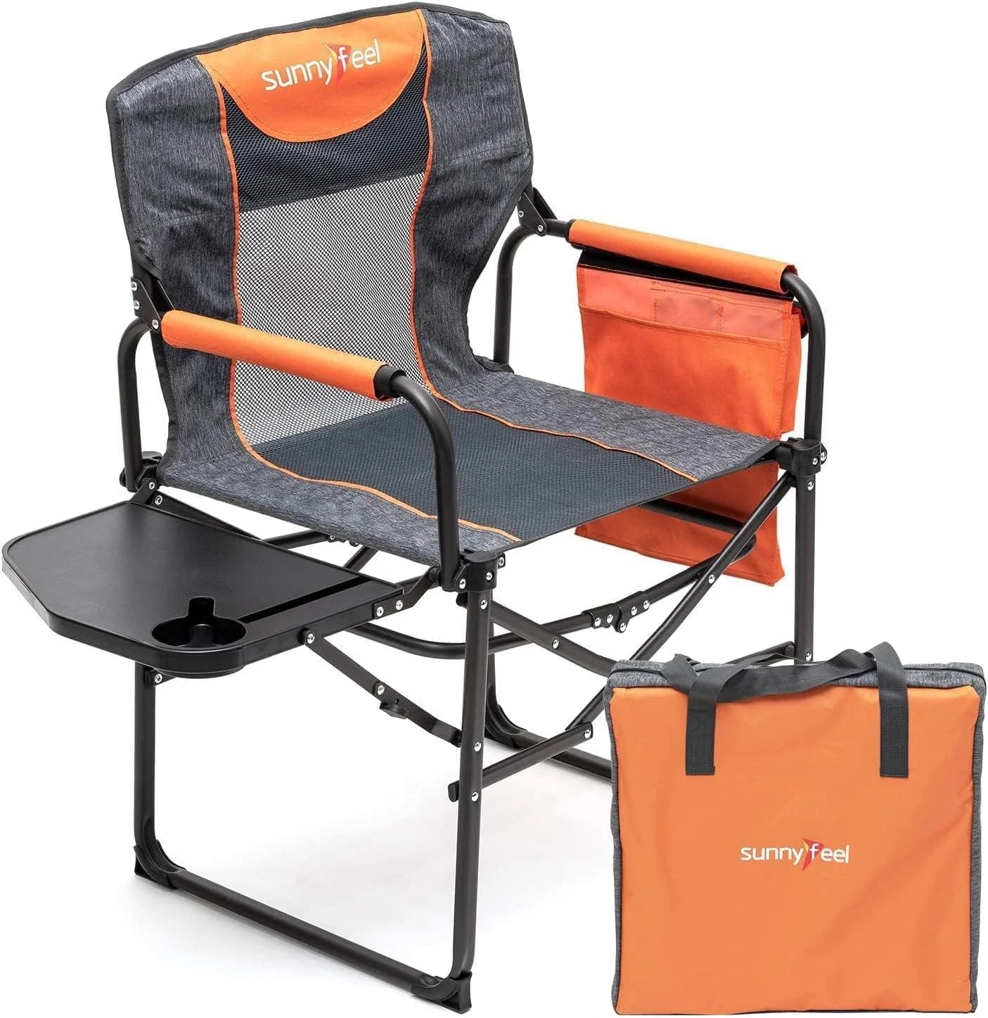 Discount SUNNYFEEL Camping Directors Chair, Heavy Duty, Oversized Portable Folding Chair with Side Table - Image 2