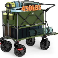 Alternative view of Discount TIMBER RIDGE 400L Folding Double Decker Wagon with Brakes, 54 Extra Long