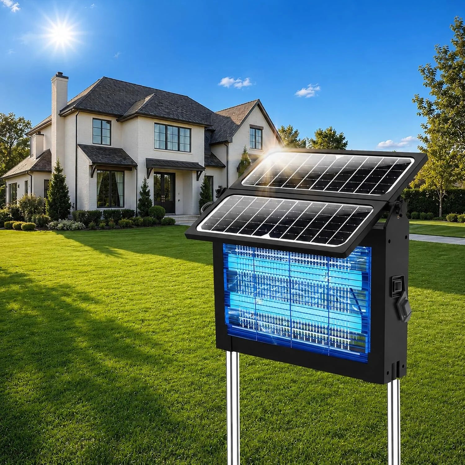 Discount Solar Bug Zapper Outdoor, 4500V Mosquito Zapper Fly Trap for Patio, 10W Solar Panel, IPX5 Waterproof - Image 8